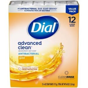 Savon en barre antibactérien doré Dial pack de 12