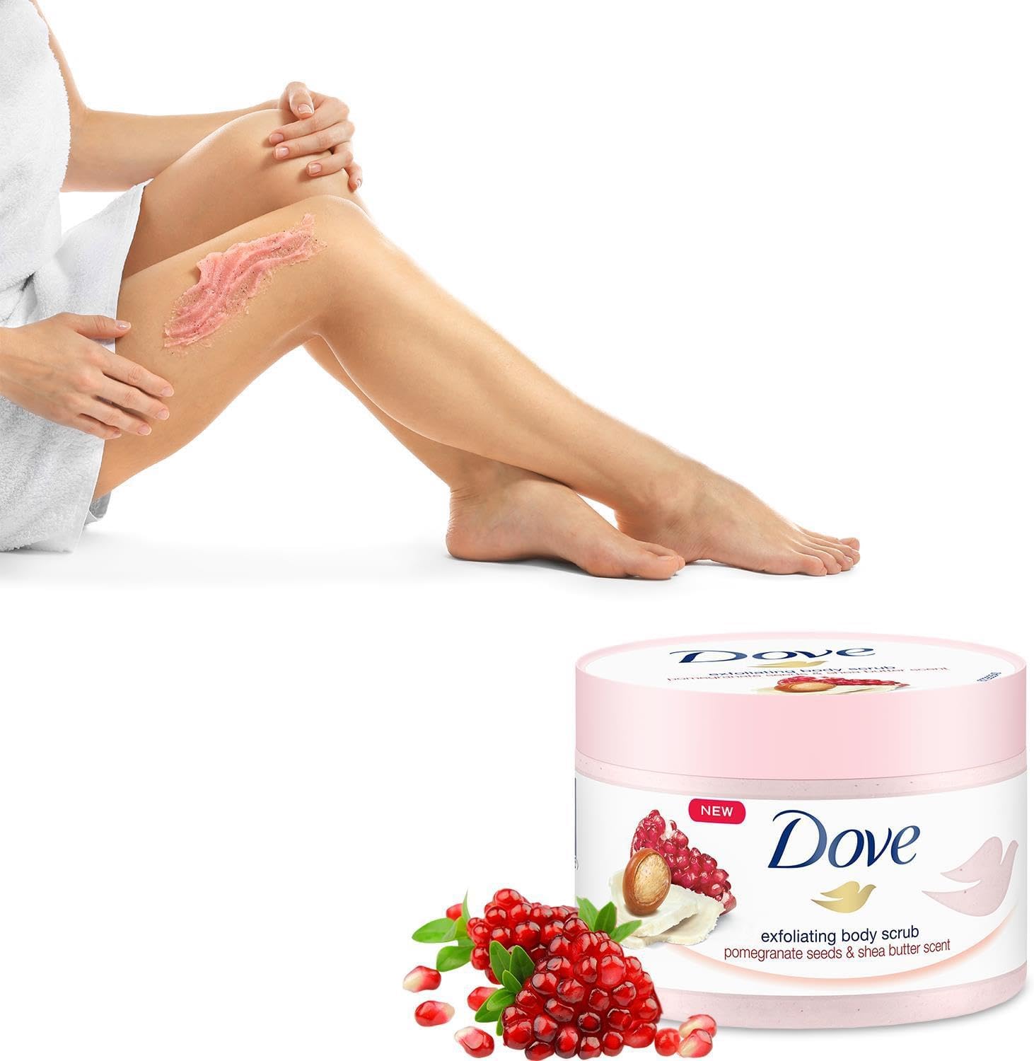Dove Gommage Corporel Exfoliant Grenade et Beurre de Karité 225ml – Image 3