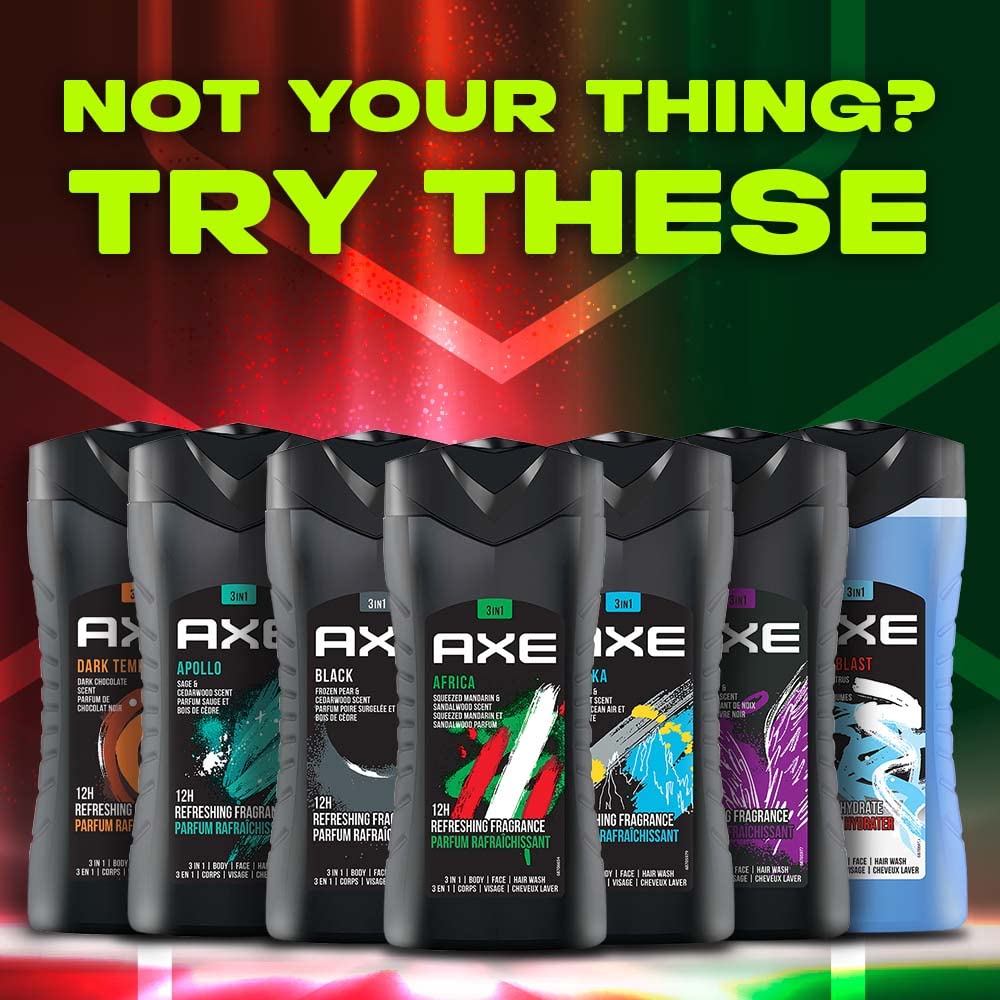 Axe Africa Gel Douche Homme 3-en-1 Corps, Visage et Cheveux 250ml – Image 6