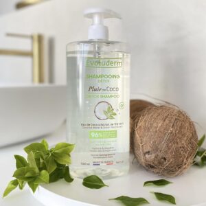 Evoluderm Shampooing Détox Pluie de Coco et Thé Vert 1L disponible à Dakar Sénégal
