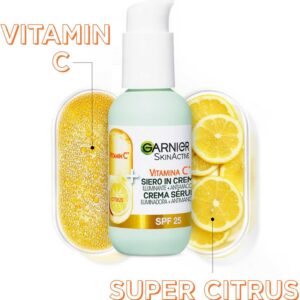 Garnier SkinActive Vitamin C Sérum-Crème Éclat 2-en-1 SPF 25 50ml disponible à Dakar Sénégal