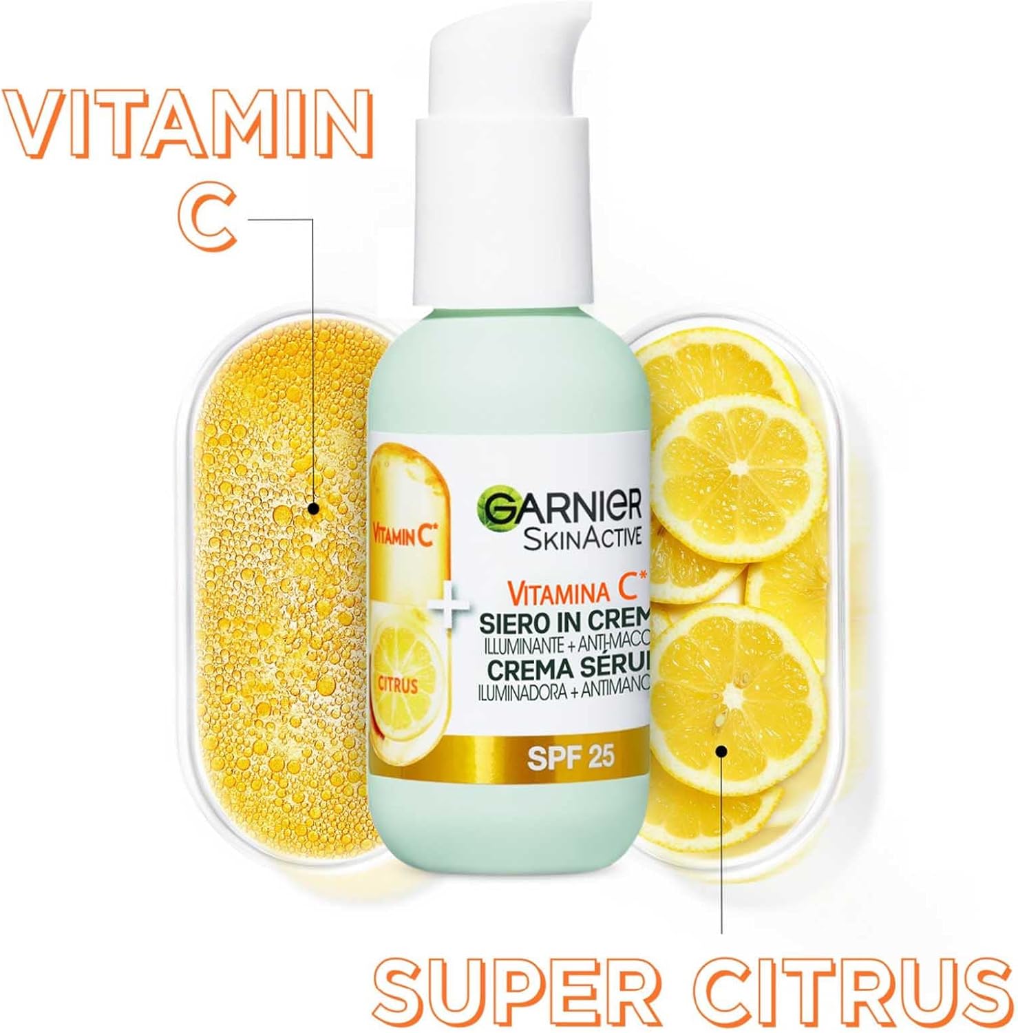 Garnier SkinActive Vitamin C Sérum-Crème Éclat 2-en-1 SPF 25 50ml disponible à Dakar Sénégal