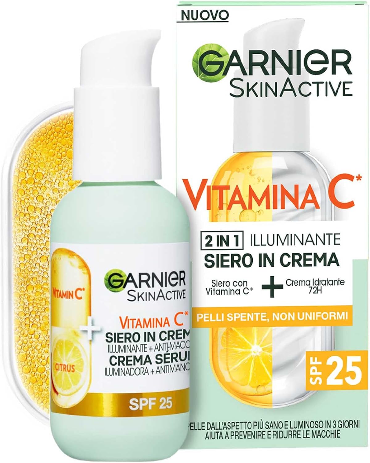 Garnier SkinActive Vitamin C Sérum-Crème Éclat 2-en-1 SPF 25 50ml – Image 4