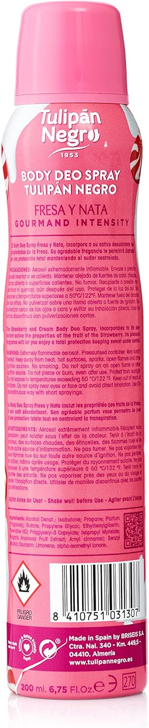 Tulipán Negro Déodorant Spray Fresa & Nata 200ml – Image 3