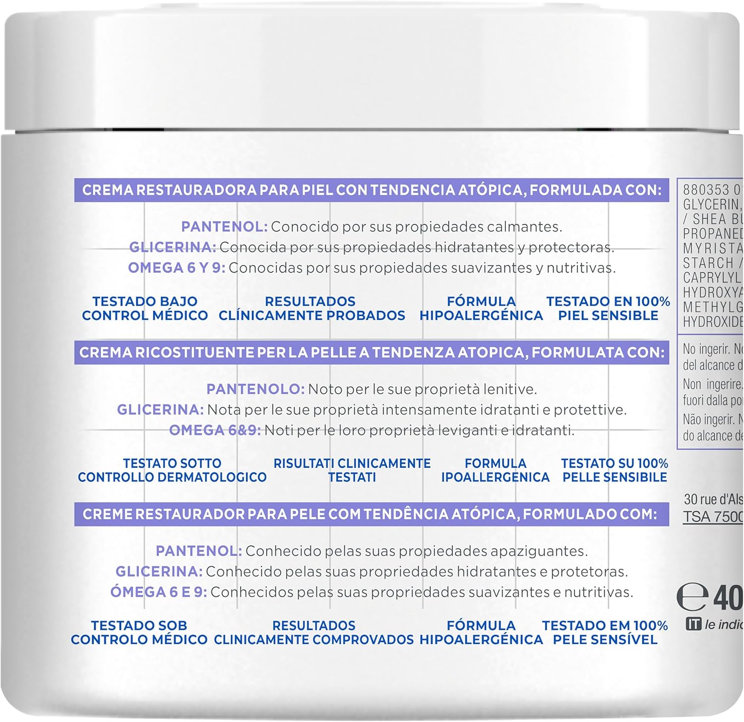 Mixa Crème Panthénol Confort Peaux Sèches et Sensibles 400ml – Image 2