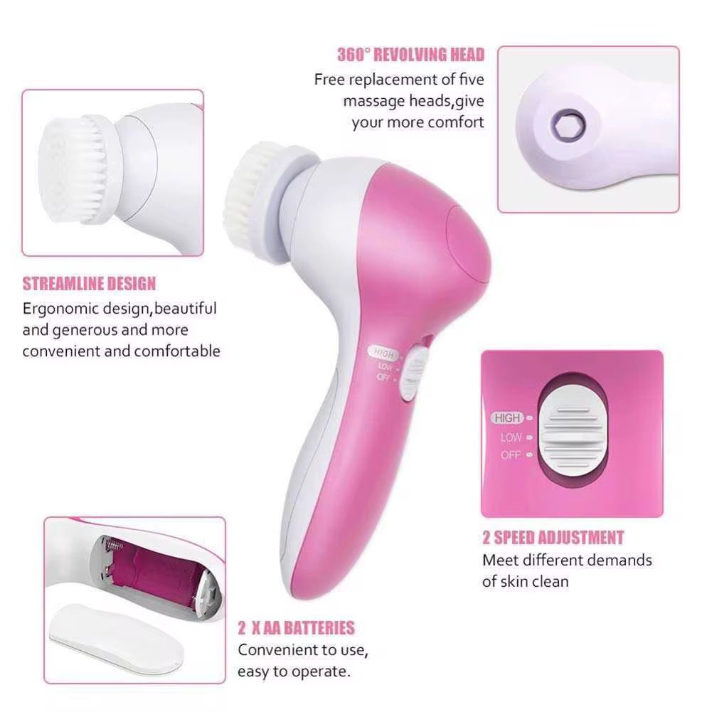 Brosse Nettoyante Visage Électrique 5 en 1 Beauty Care Massager – Image 4