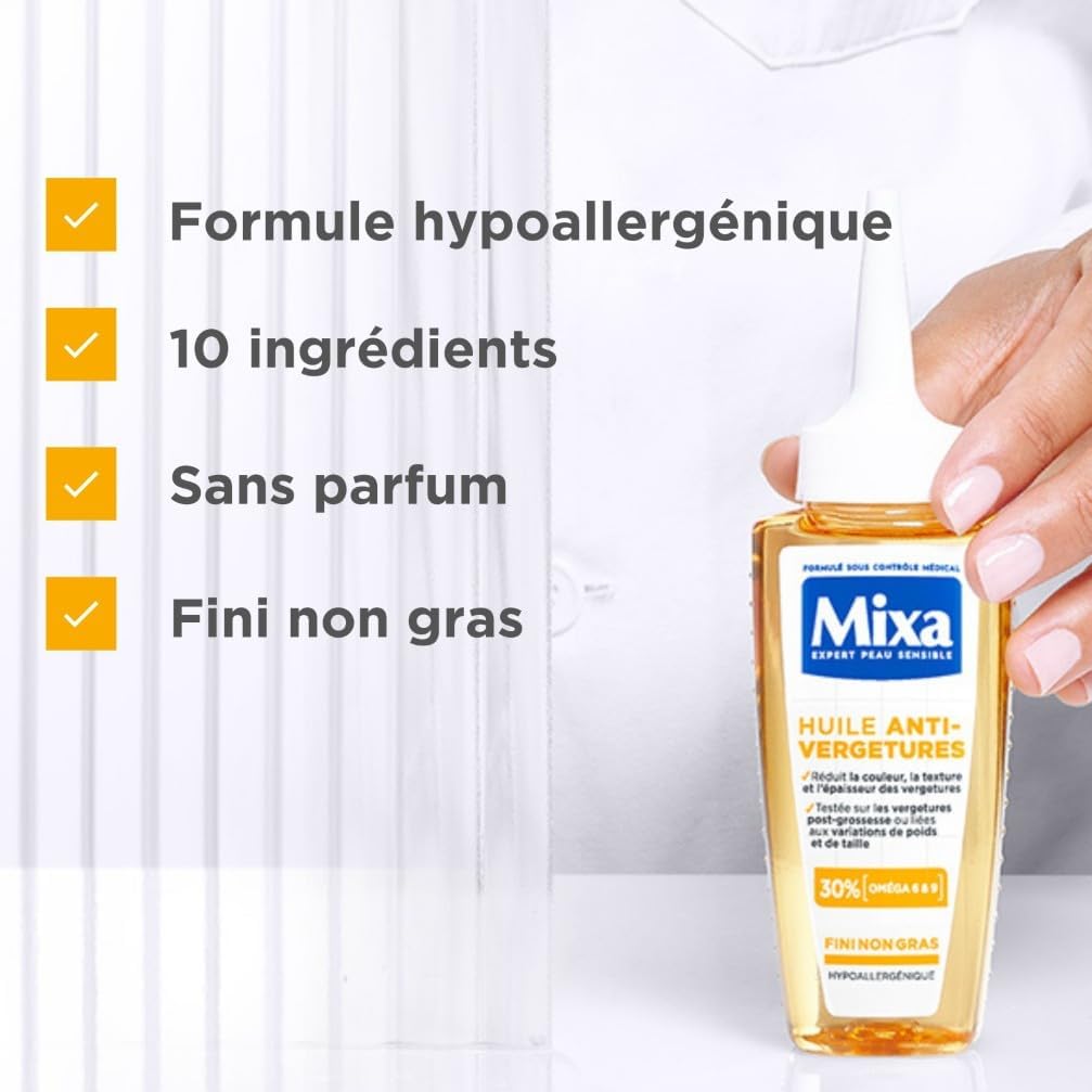 Mixa Huile Anti-Vergetures aux Omégas 6 & 9 – 100 ml – Image 3