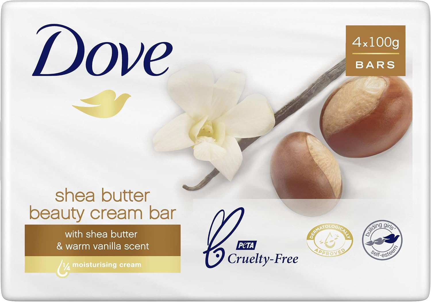 Dove Beauty Bar Pampering au beurre de karité 4 × 90 g
