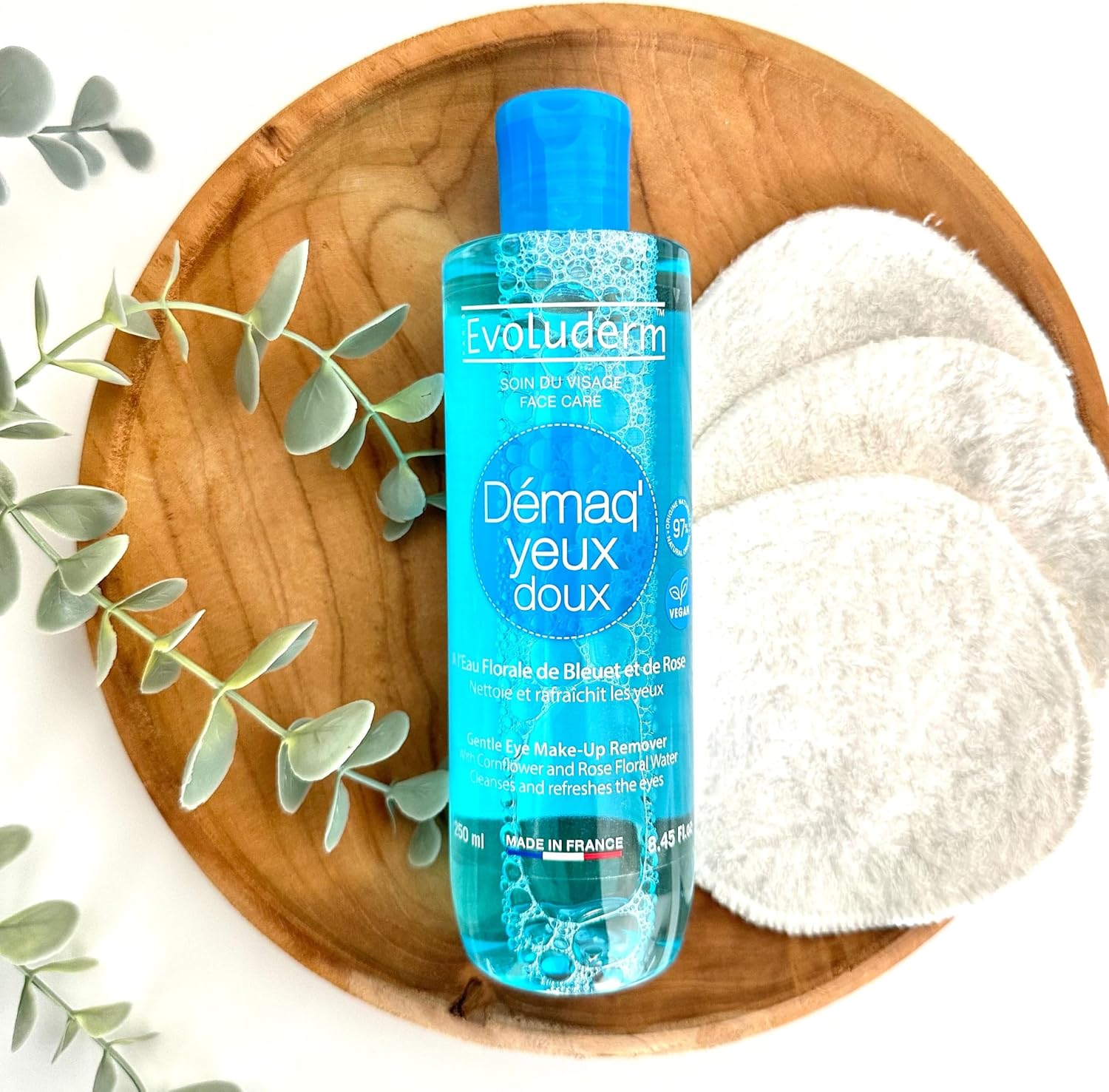Evoluderm Démaquillant Doux Yeux Bleuet & Rose – 250 ml – Image 2