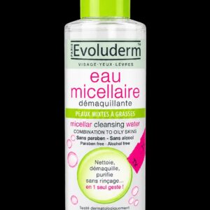 Evoluderm Eau Micellaire Démaquillante Peaux Mixtes à Grasses 100 ml.